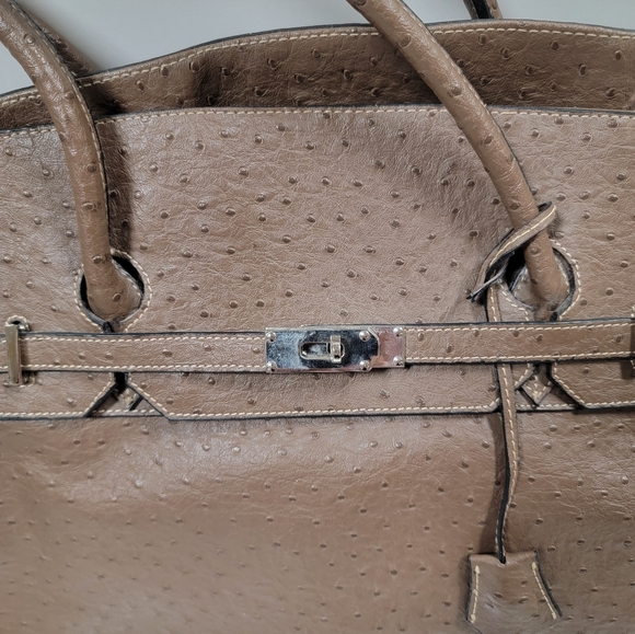 Brown Leather Purse / Handbag with clasp closure - Picture 2 of 14